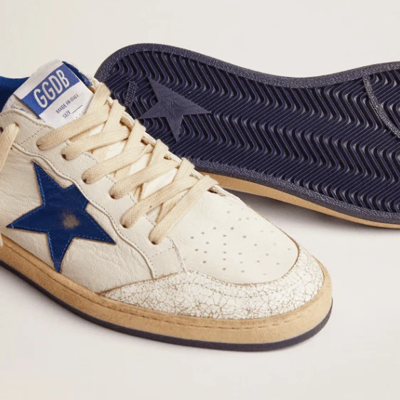 Golden Goose Star In White With Blue Star And Heel Tab - Image 4