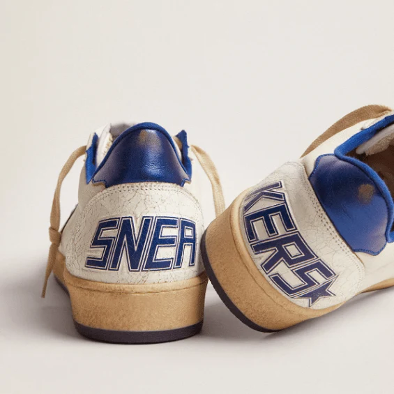 Golden Goose Star In White With Blue Star And Heel Tab - Image 5