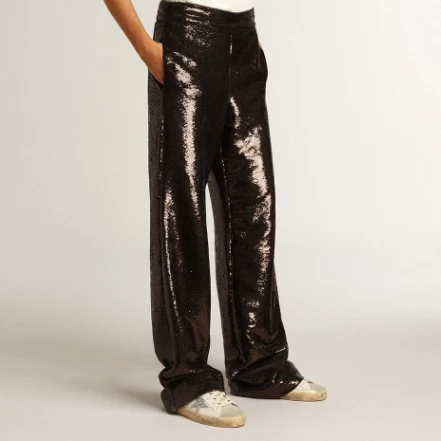 Golden Goose Women's Super-Star With Silver Star and Brown Glitter Heel Tab - Image 5