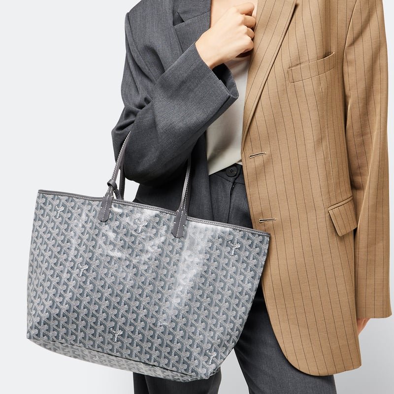 Goyard Saint Louis MM Bag Tote With Pochette Grey - Image 9