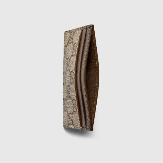 Gucci Brown Trim GG Card Case - Image 4