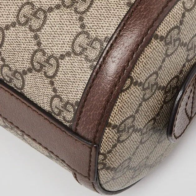 Gucci Coated Canvas And Leather Small Ophidia Boston Bag - Image 4