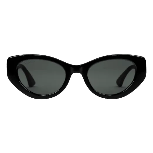 Gucci Elegant Cat-Eye Sunglasses Featuring Red & Green Web Arms