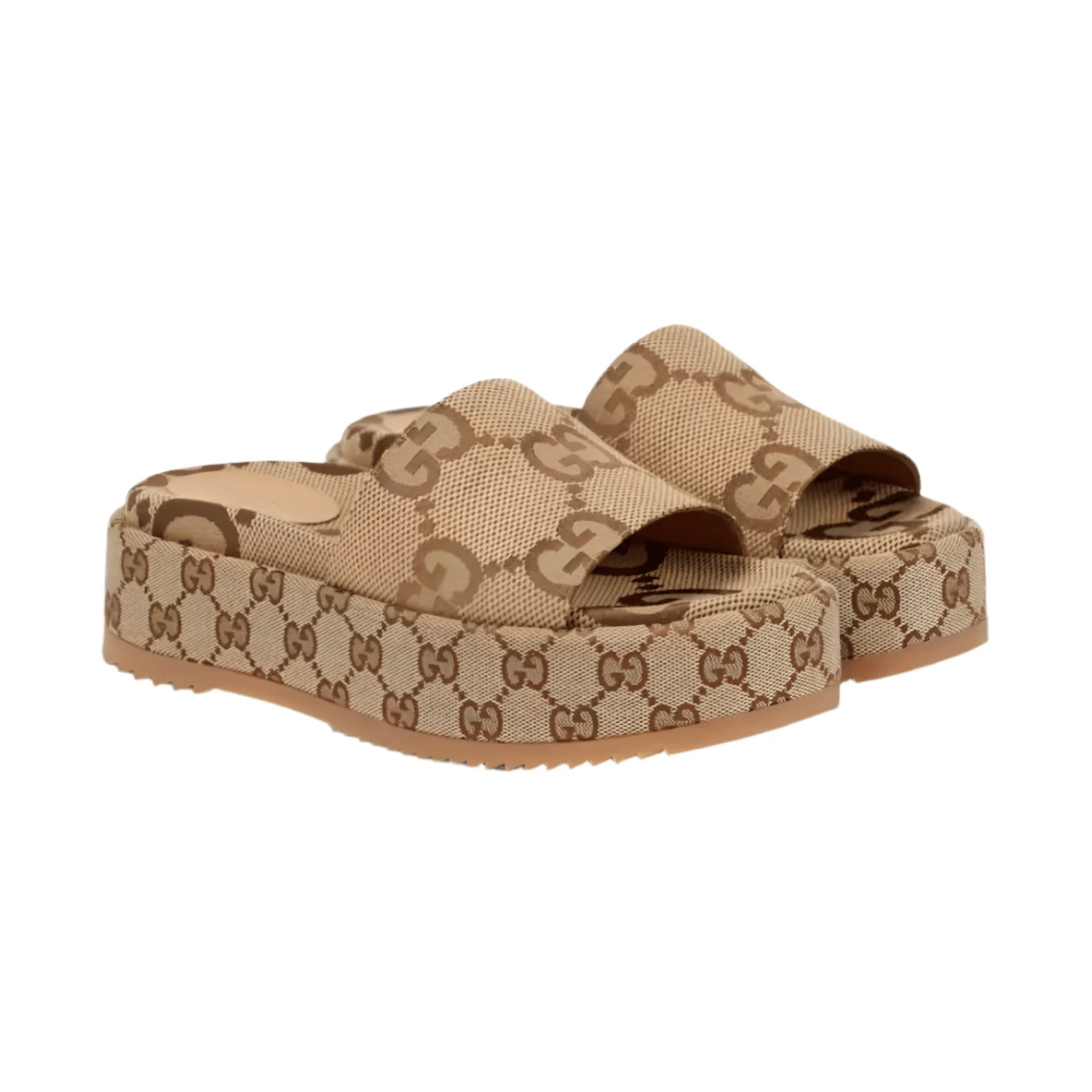 Gucci GG Maxi Canvas Platform Slides