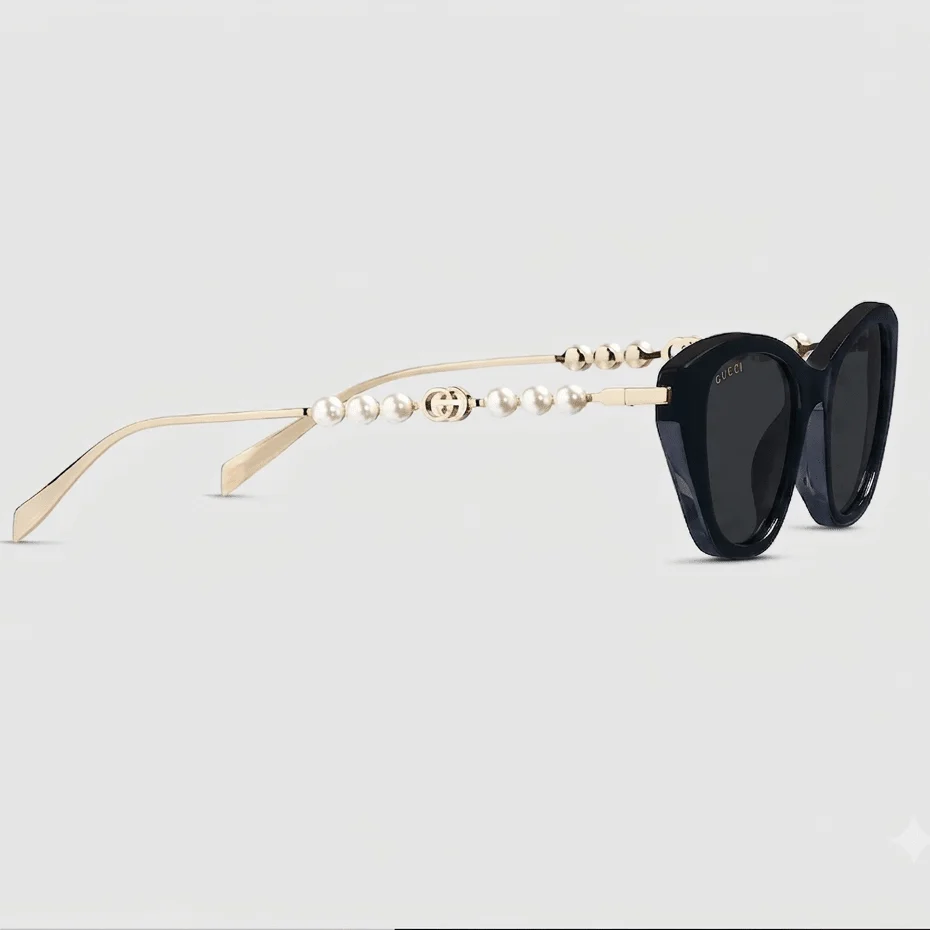 Gucci Interlocking G Pearl Cat-Eye Sunglasses - Image 2
