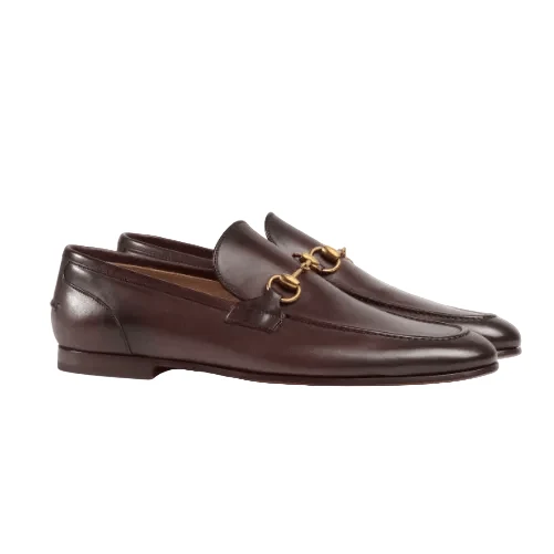 Gucci Men's Jordaan Loafer Dark Brown Leather
