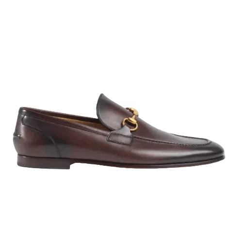 Gucci Men's Jordaan Loafer Dark Brown Leather - Image 2