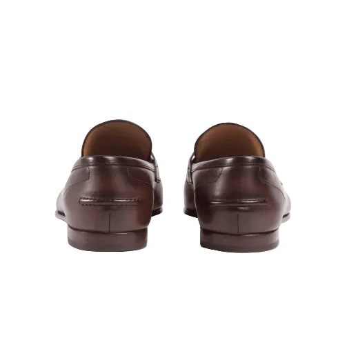 Gucci Men's Jordaan Loafer Dark Brown Leather - Image 3