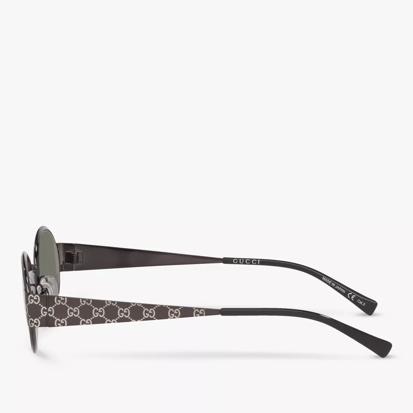 Gucci Oval Sunglasses With GG Monogram Temples - Image 3