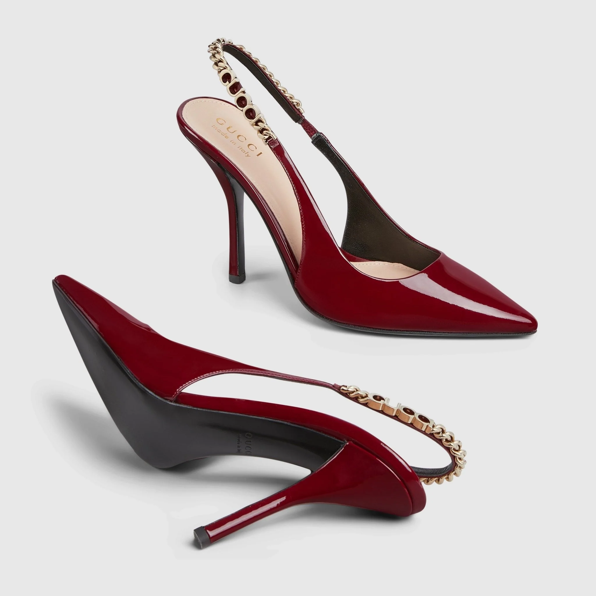 Gucci Signoria Slingback Pump In Red Leathe - Image 4