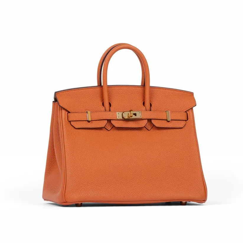 Hermes Birkin 25 Orange in Togo Leather with Gold Hardware - Image 2