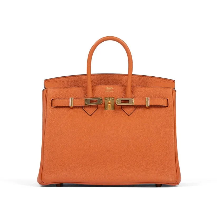 Hermes Birkin 25 Orange in Togo Leather with Gold Hardware - Image 6