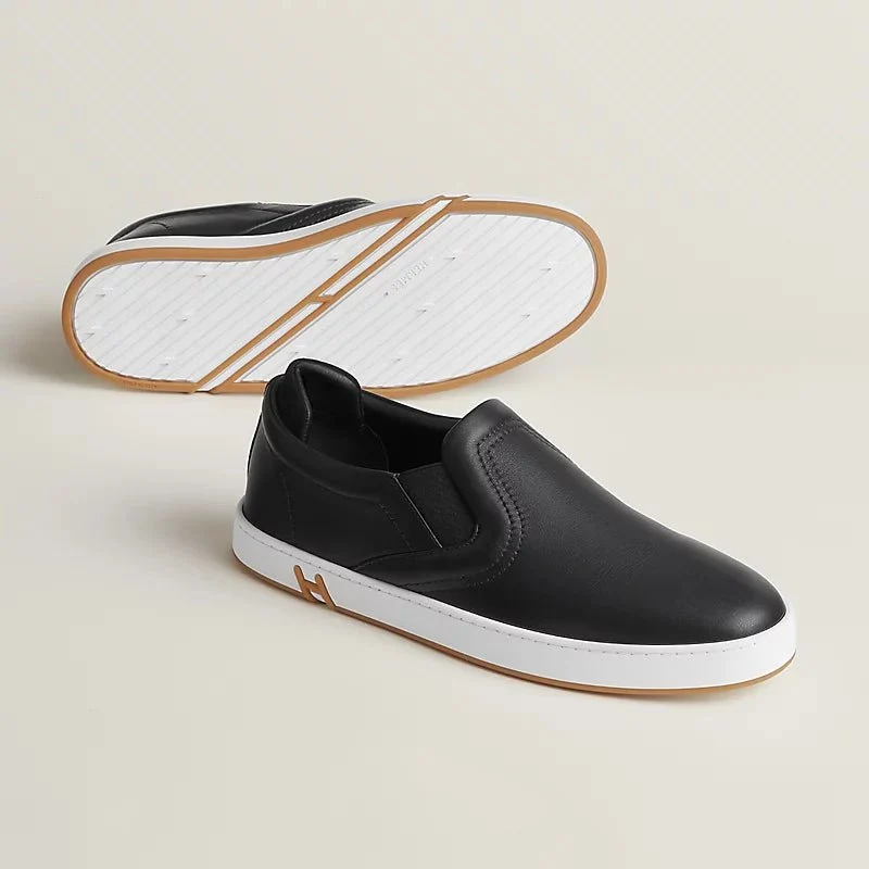 Hermès Belgium Lucky Slip-On Sneaker - Black