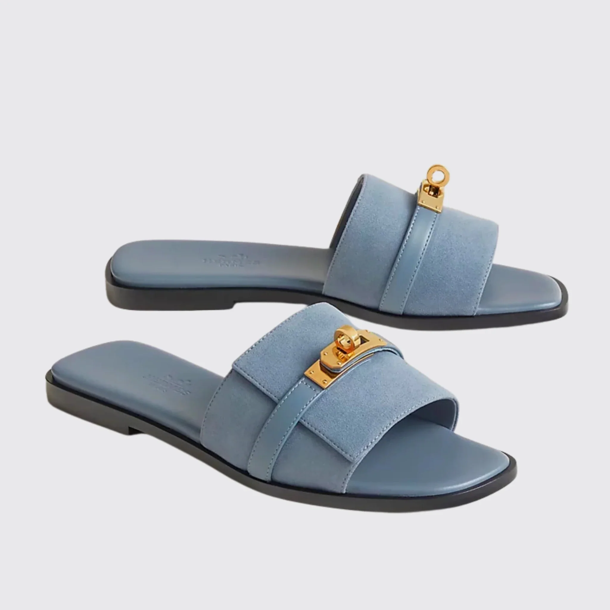 Hermès Bleu Grignon Giulia Sandal