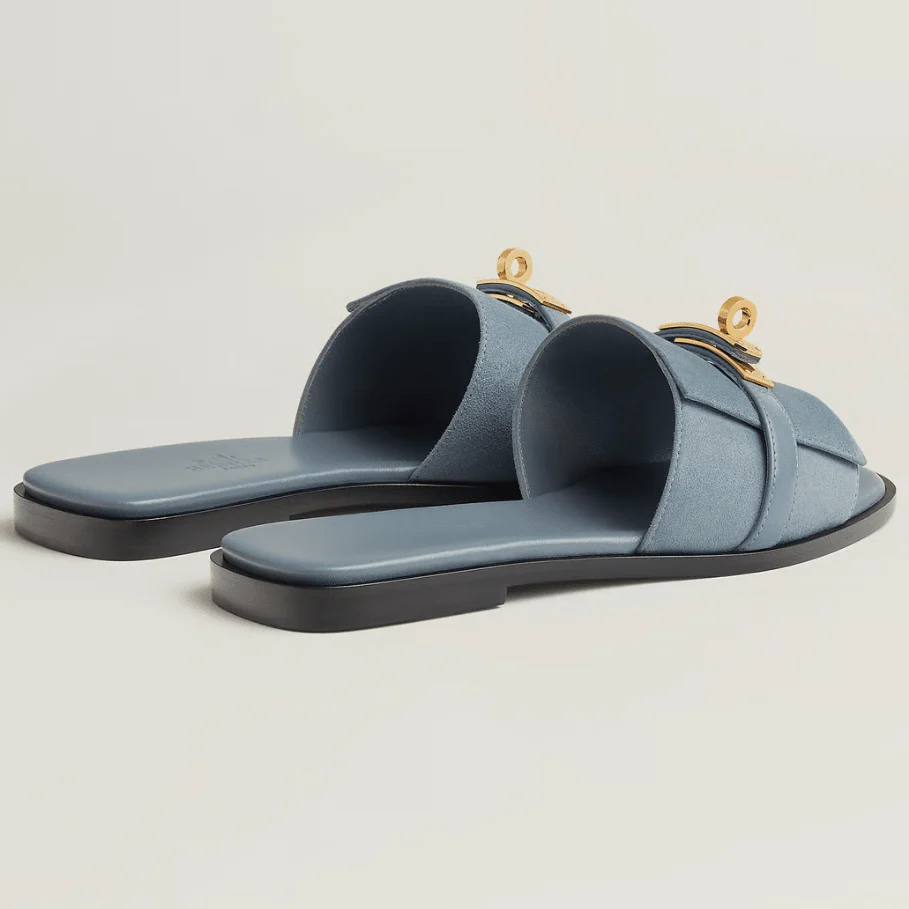 Hermès Bleu Grignon Giulia Sandal - Image 3