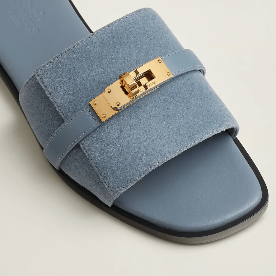 Hermès Bleu Grignon Giulia Sandal - Image 4