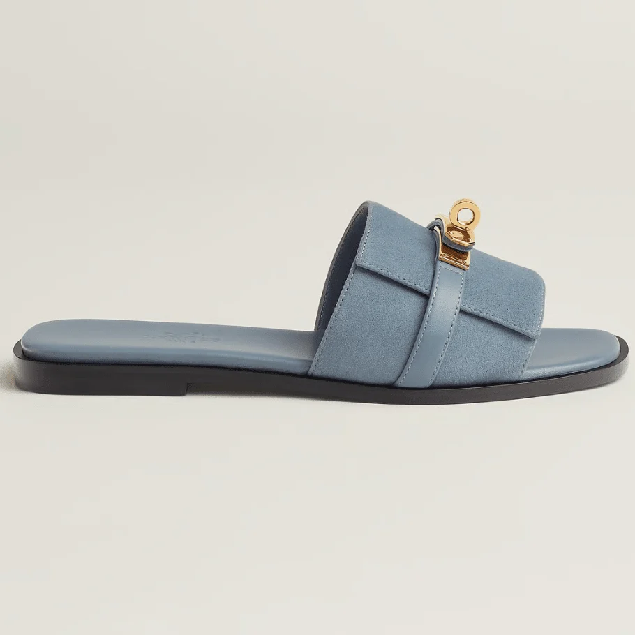 Hermès Bleu Grignon Giulia Sandal - Image 5