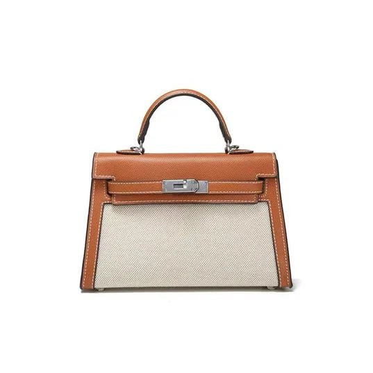 Hermès Mini Kelly Bag , Brown, Silver Metal