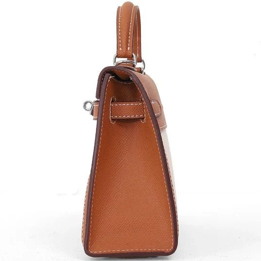 Hermès Mini Kelly Bag , Brown, Silver Metal - Image 5