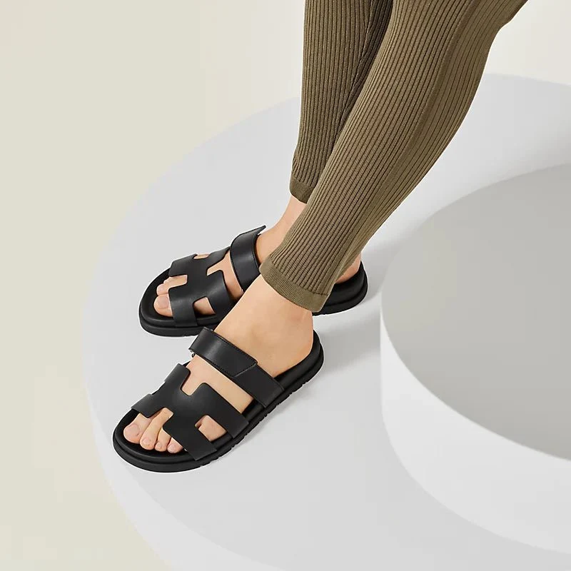 Hermès Chypre Sandal Noir Black Slipper - Image 6