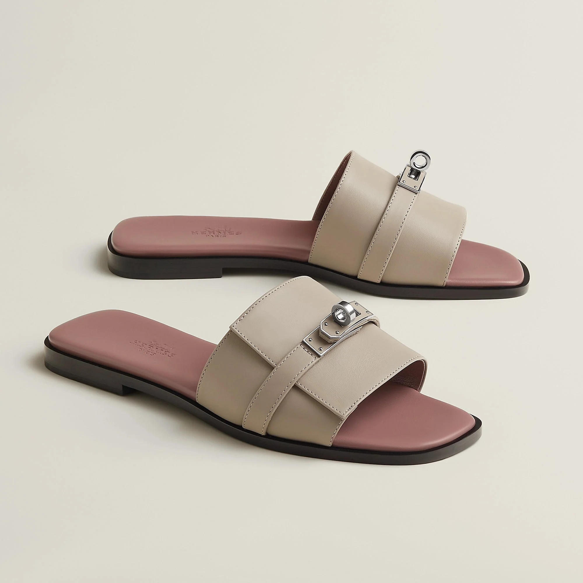 Hermès Giulia Sandal Beige Galet