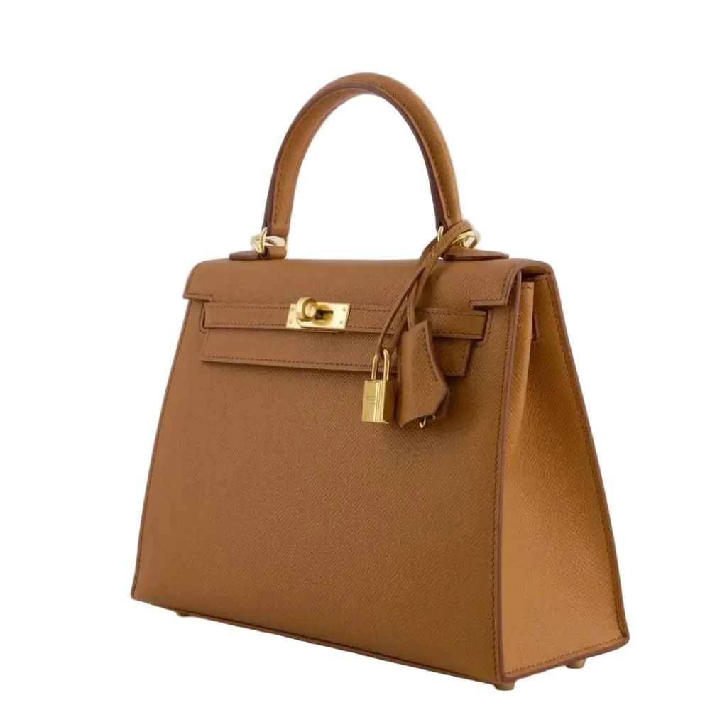 Hermès Kelly 25 Brown Epsom Gold Hardware - Image 2