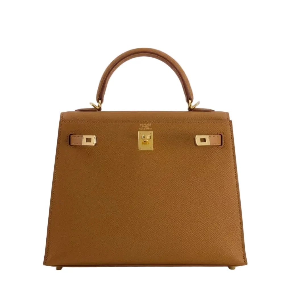 Hermès Kelly 25 Brown Epsom Gold Hardware - Image 3