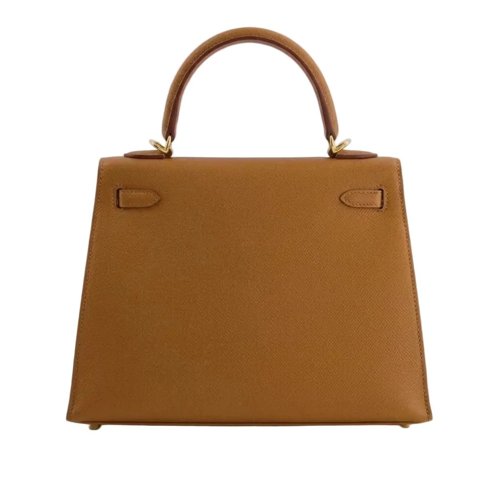 Hermès Kelly 25 Brown Epsom Gold Hardware - Image 4