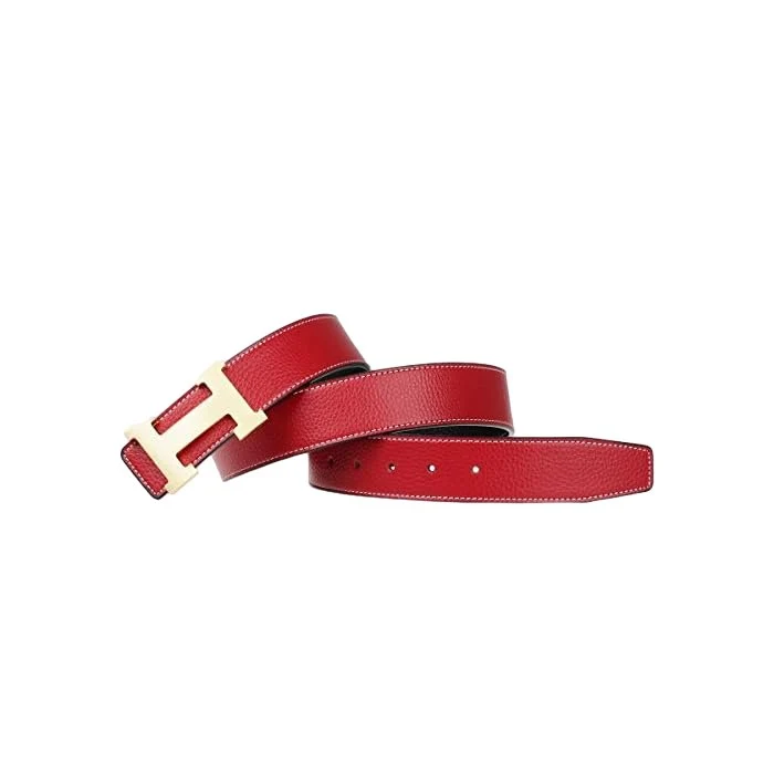 Hermès Red Courchevel Constance Reversible Belt - Image 2