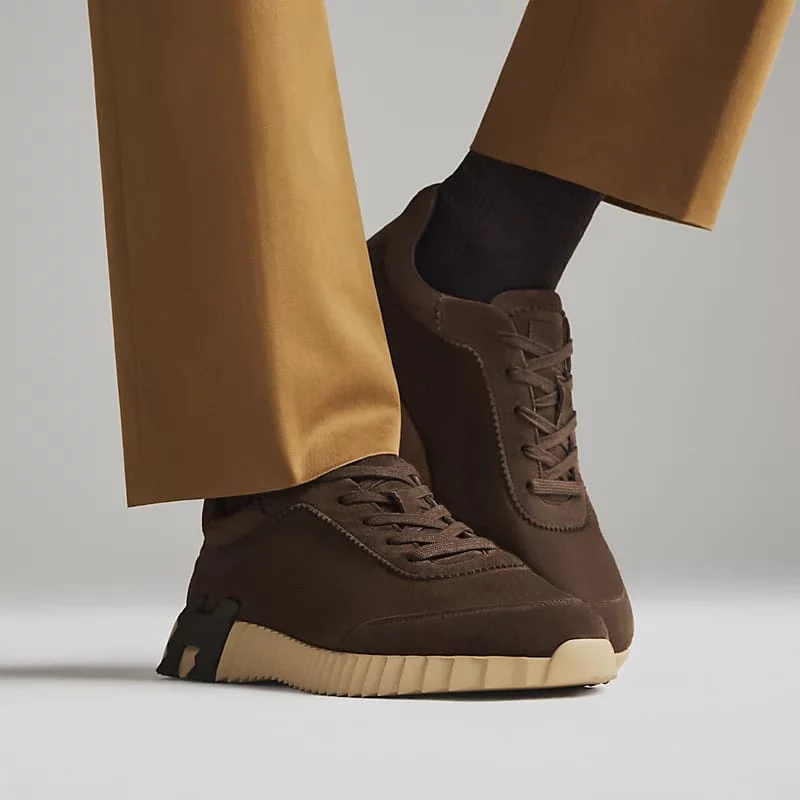 Hermès Sneaker Suede Light Sole With Contrasting - Image 3