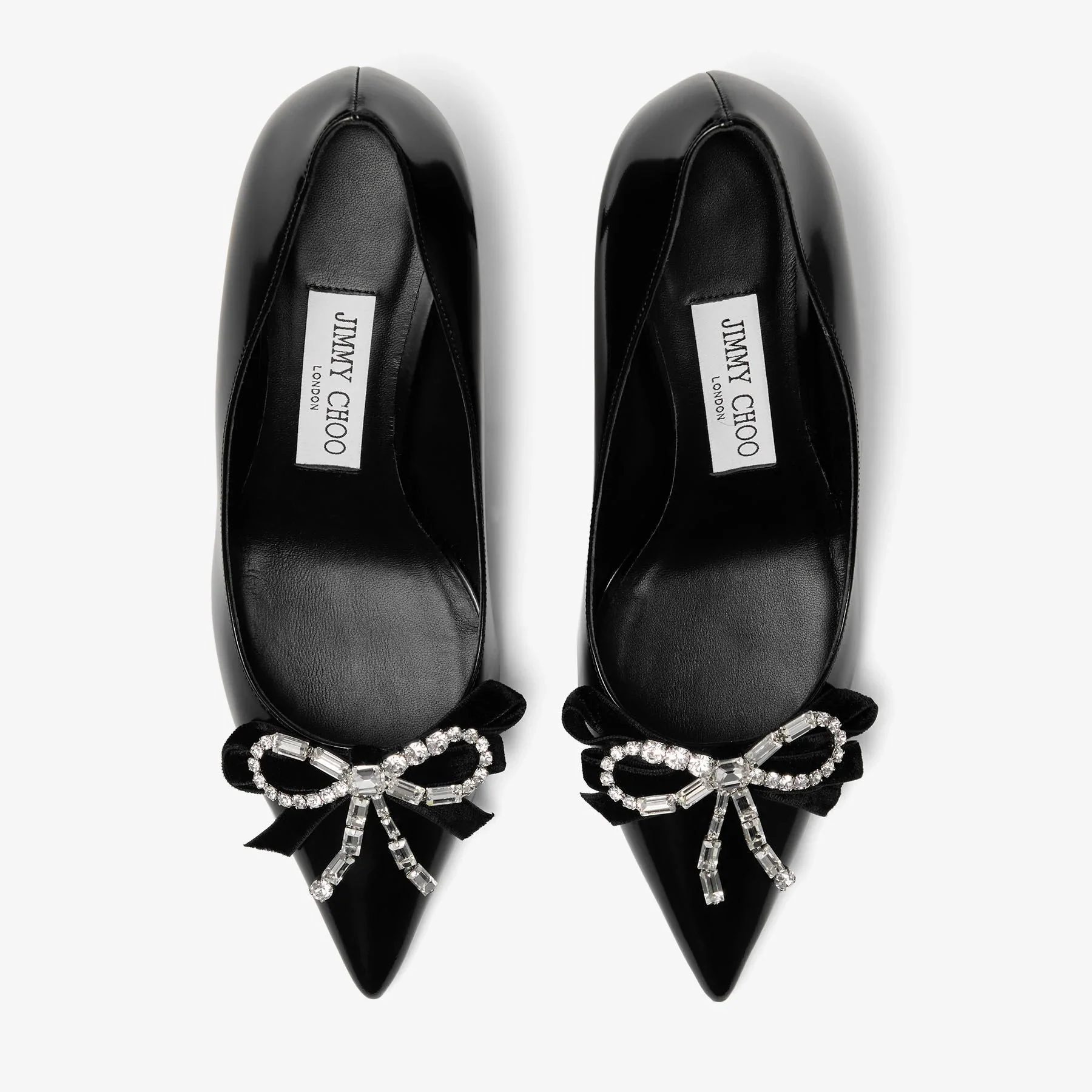Jimmy choo Black Soft Spazzolato Pumps with Velvet and Crystal Bow - Image 3