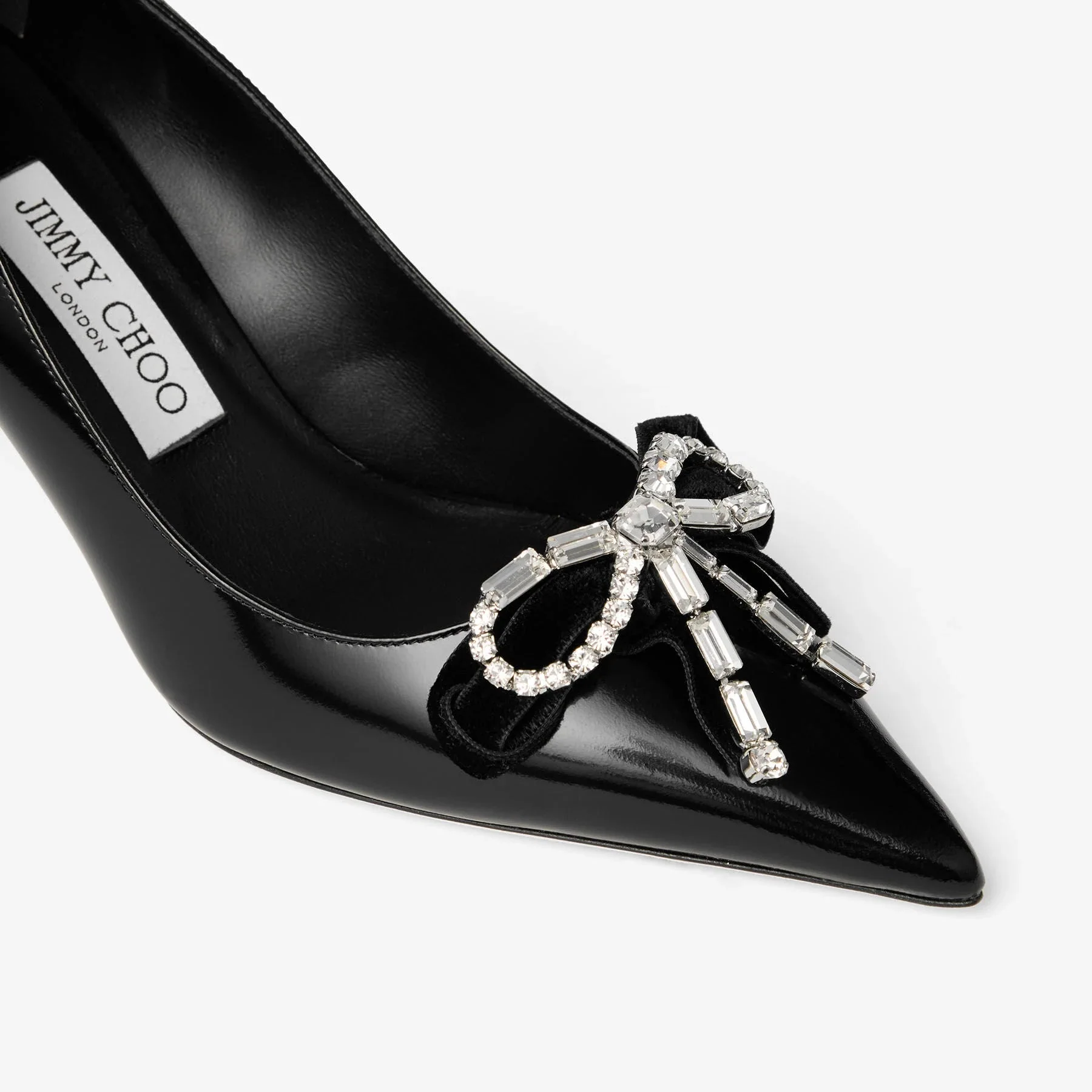 Jimmy choo Black Soft Spazzolato Pumps with Velvet and Crystal Bow - Image 4