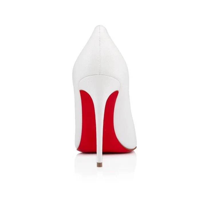 Kate 100 mm Pumps - Lamb Nappa Leather - Bianco - Women - Image 3
