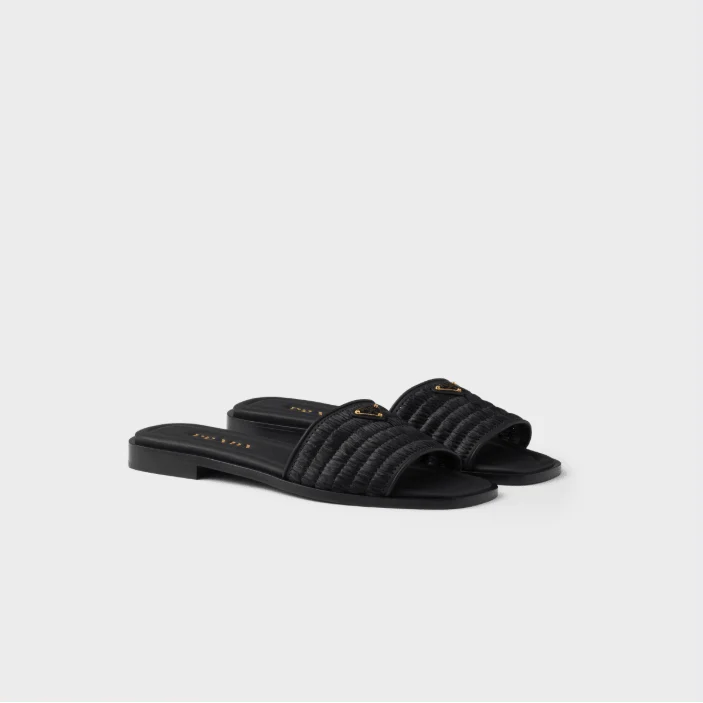 Prada Leather Slipper With Crochet Details