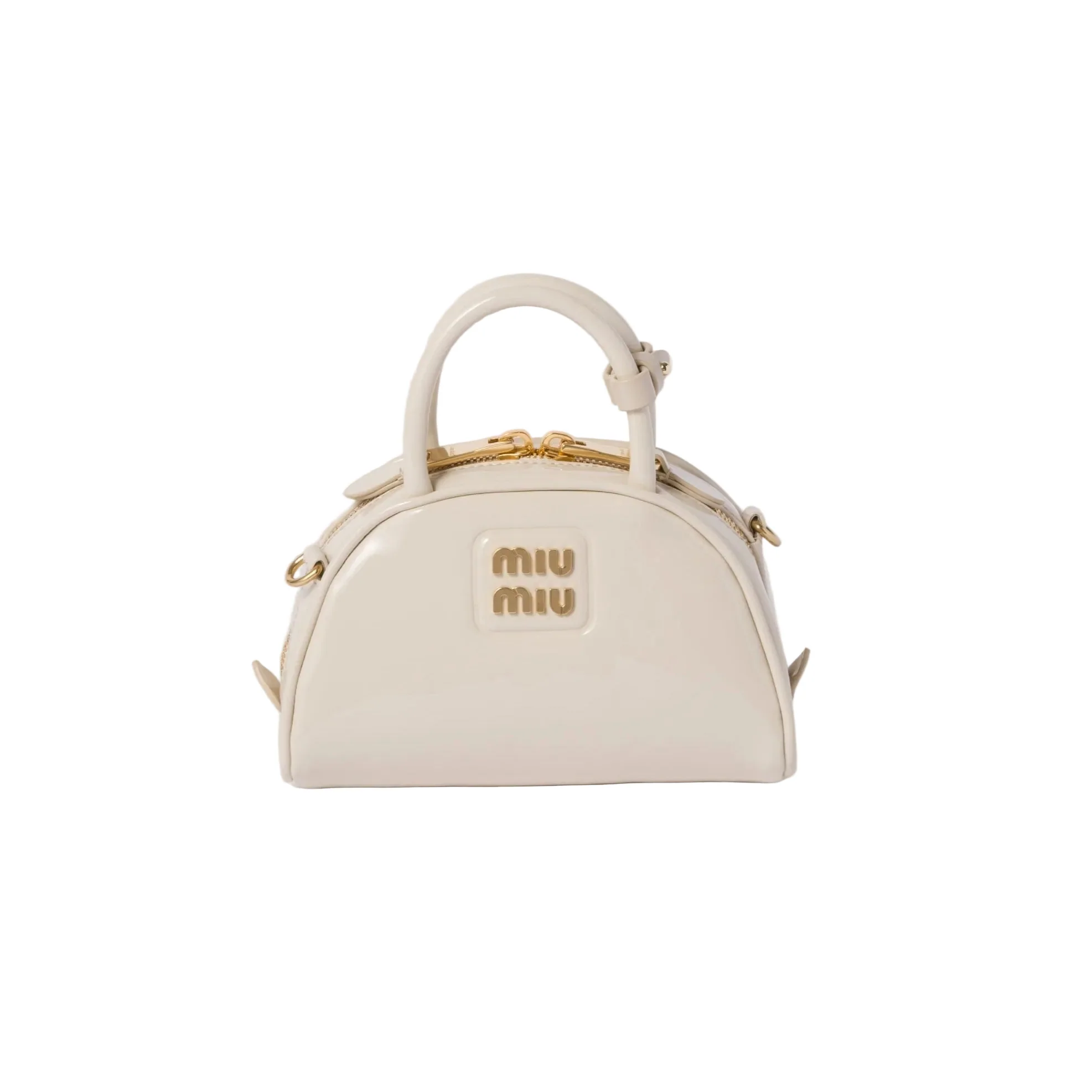 Miu Miu Vernice Branded Leather Top-Handle Bag - Image 2