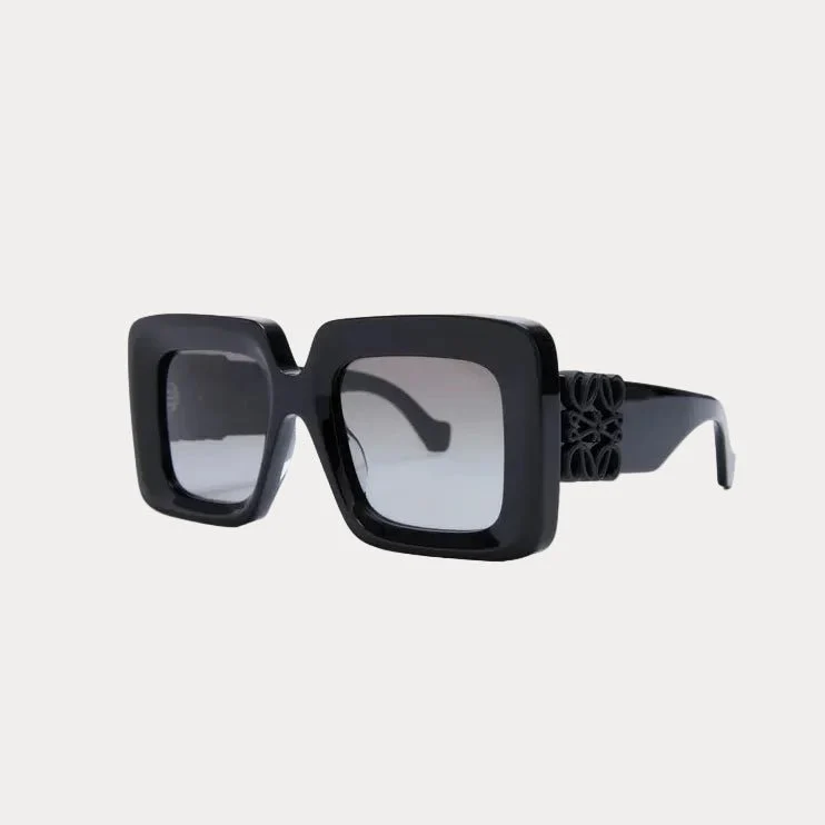 Loewe Anagram Black Rectangle Sunglasses With Black Hardware - Image 2