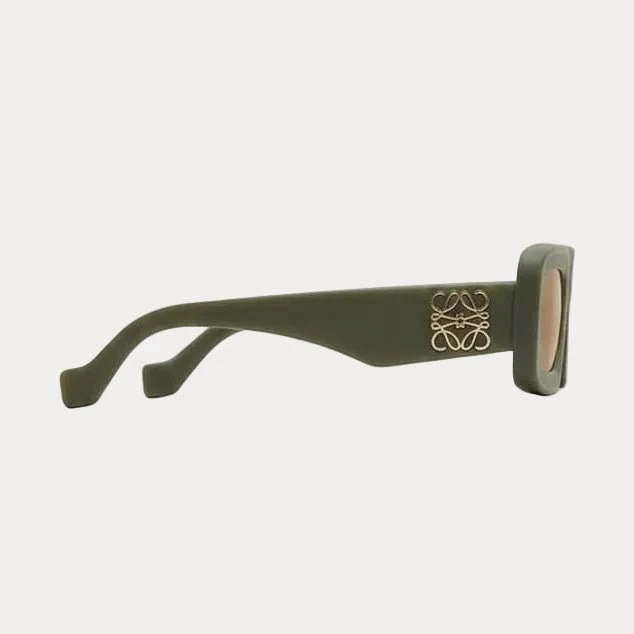 Loewe Anagram Khaki Green Rectangle Sunglasses - Image 2