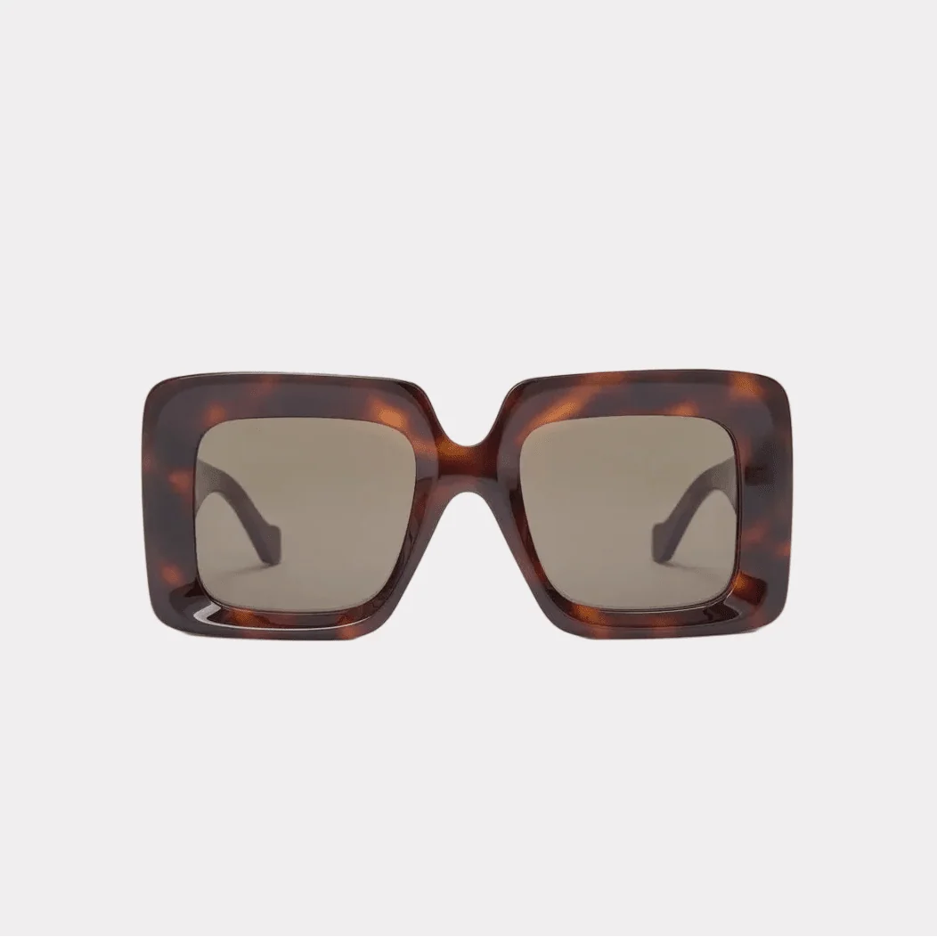 Loewe Anagram Square Oversized Sunglasses With Gold Anagram