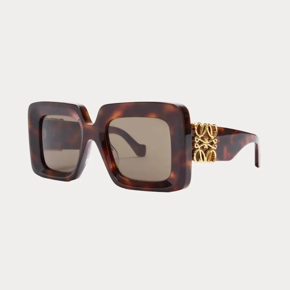 Loewe Anagram Square Oversized Sunglasses With Gold Anagram - Image 3