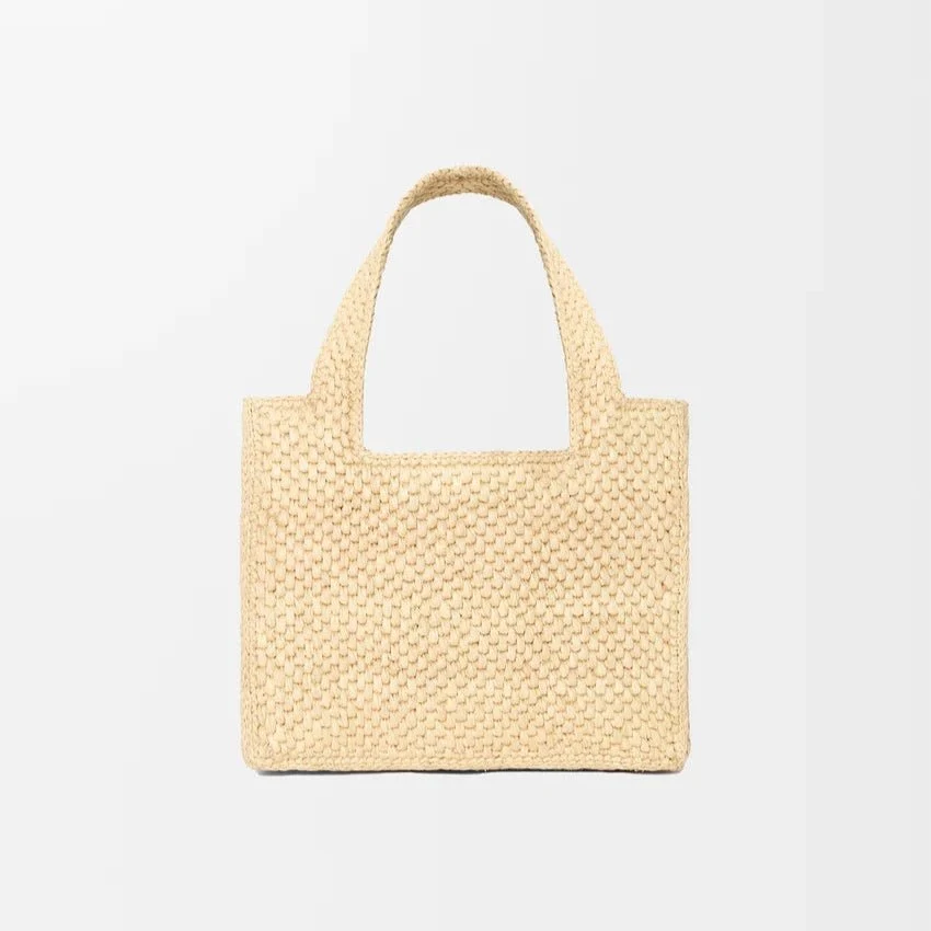 Loewe Mini Loewe Font Tote In Raffia For Women - Image 3