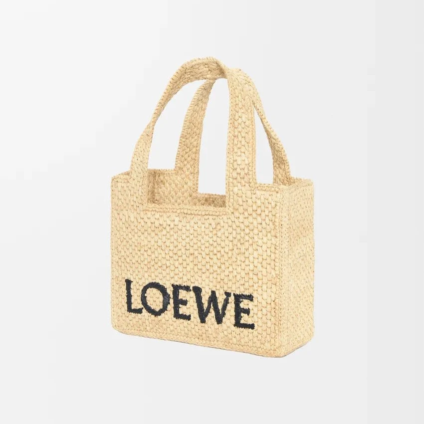 Loewe Mini Loewe Font Tote In Raffia For Women - Image 5