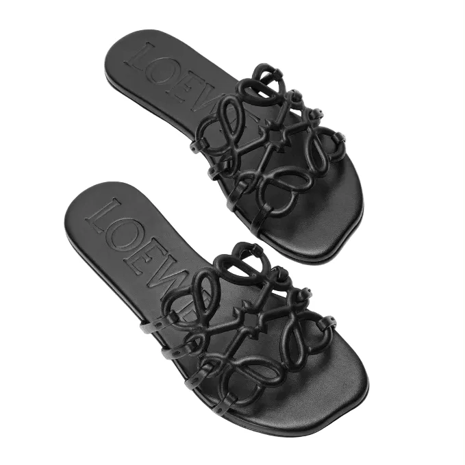 Loewe Petal Anagram Leather Slides - Image 2