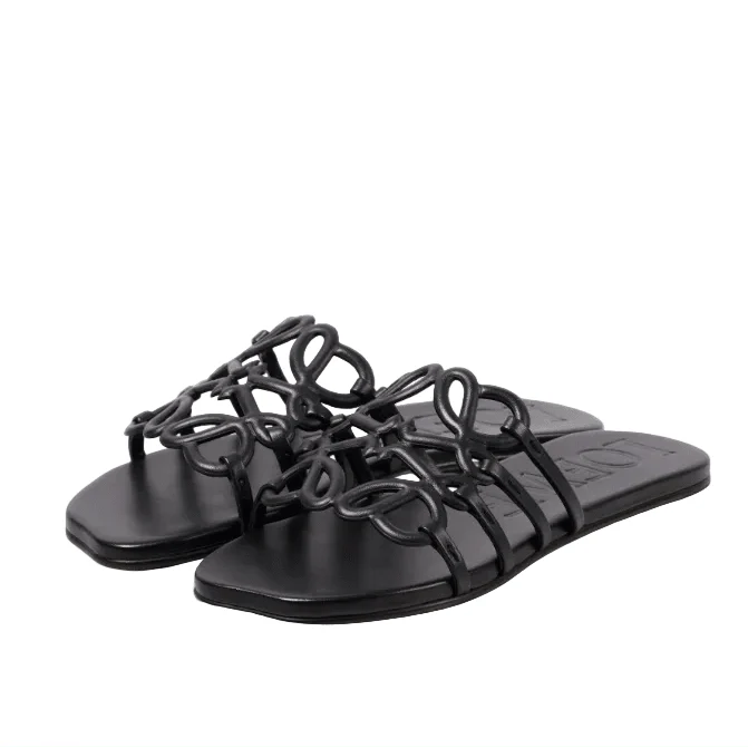 Loewe Petal Anagram Leather Slides - Image 4