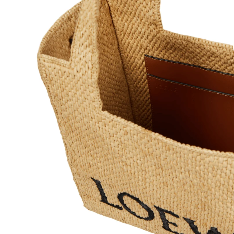 Loewe Paula's Ibiza Medium Logo Raffia Tote Bag - Image 6