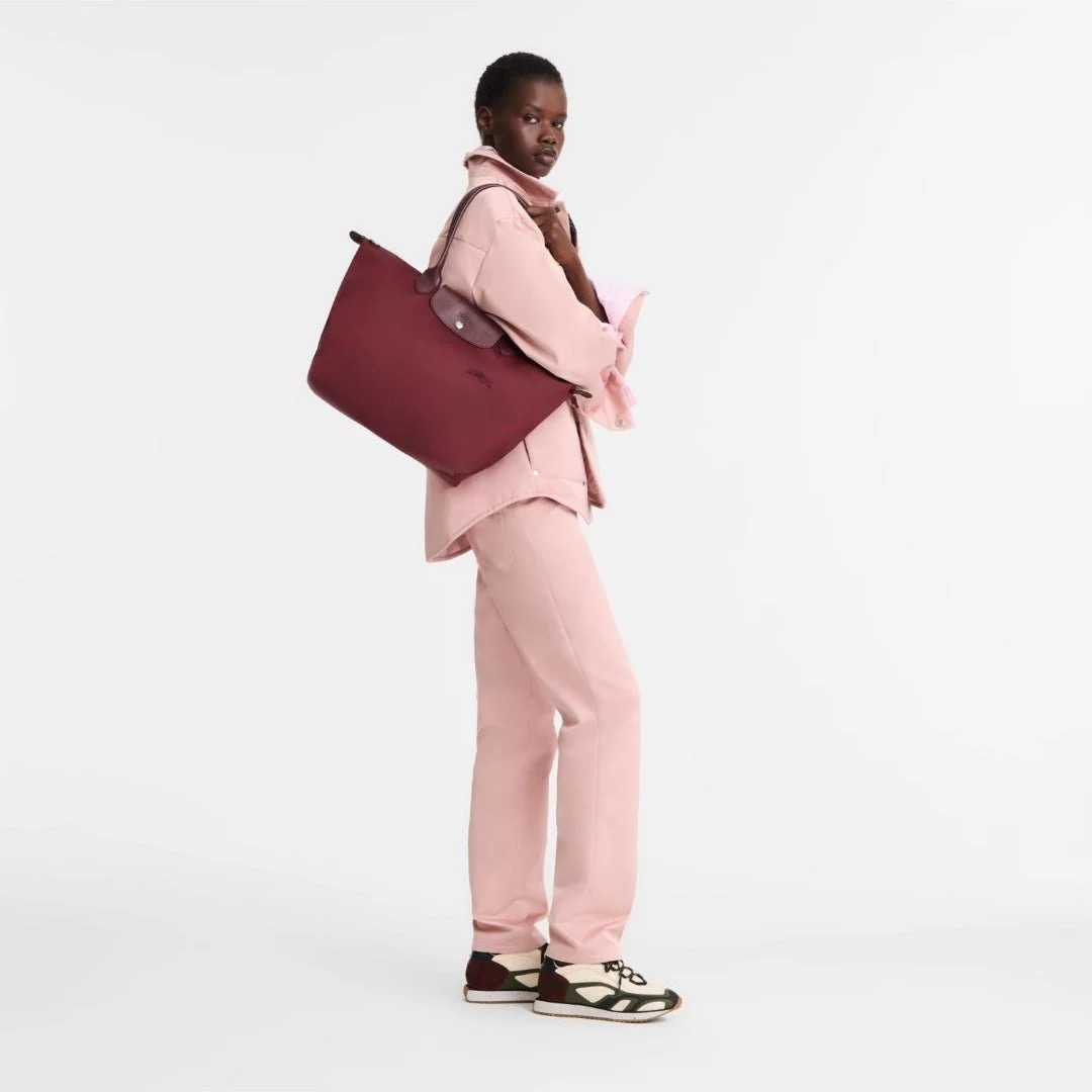Longchamp Large Le Pliage Tote Bag Burgundy - Image 4
