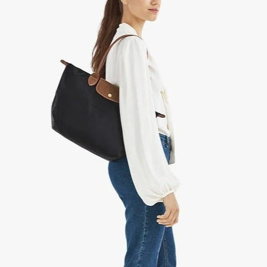 Longchamp Le Pliage Medium Shoulder Bag Black And Brown - Image 4