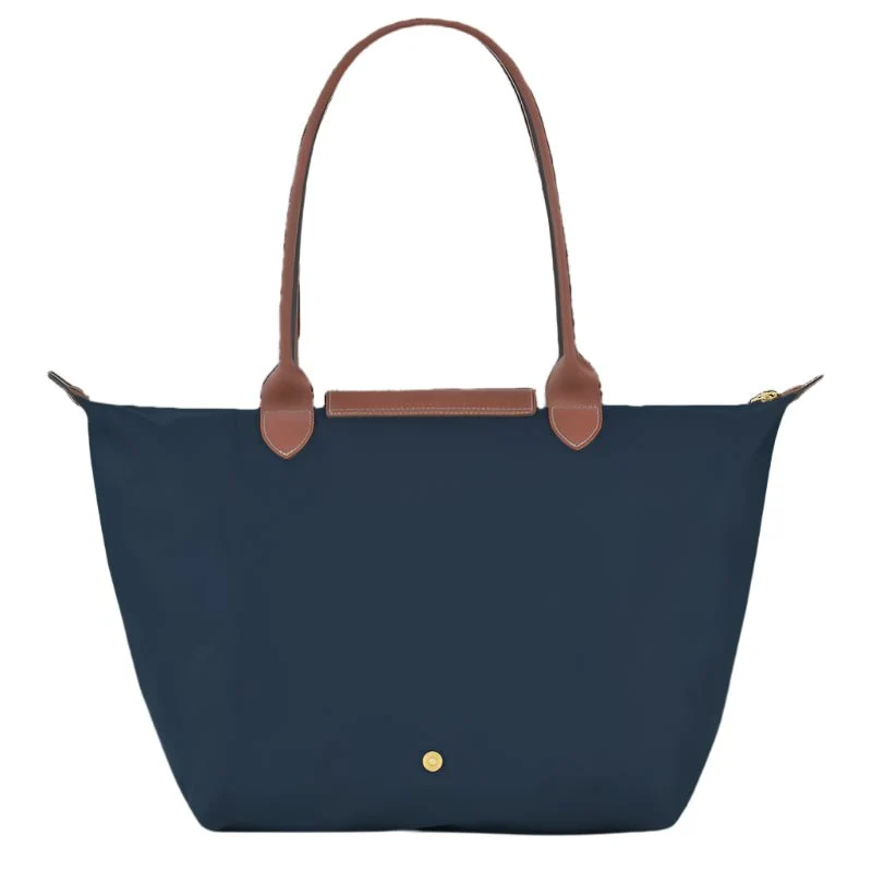 Longchamp Le Pliage Medium Shoulder Bag Blue And Brown - Image 4