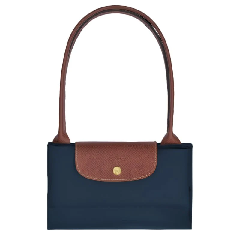 Longchamp Le Pliage Medium Shoulder Bag Blue And Brown - Image 5