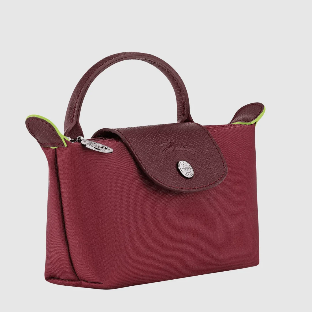 Longchamp Le Pliage Red Pouch With Handle - Image 3