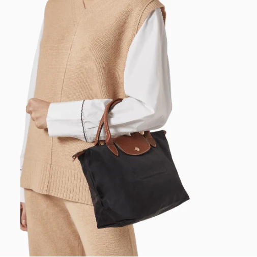 Longchamp Small Le Pliage Bag In Canvas Black - Image 5